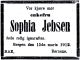 Dødsannonse Sophia Jebsen