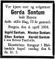 Dødsannonse Gerda Sontom