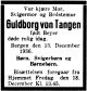 Dødsannonse Guldborg von Tangen