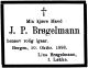 Dødsannonse J. P. Brøgelmann