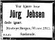 Dødsannonse Jürg Jebsen