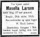 Dødsannonse Marsella Larsen