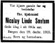 Dødsannonse Nicolay Linde Sontum