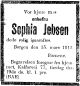 Dødsannonse Sophia Jebsen